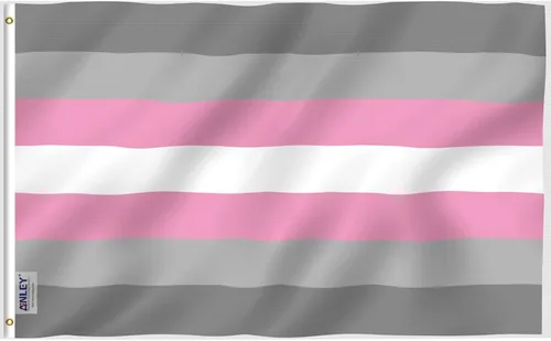 Miniatura 7 de Anley Fly Breeze - Bandera Demiboy Pride de 3 x 5 pies, color vivo y a prueba de decoloración, cabecera de lona y doble costura, banderas LGBT