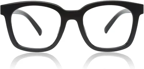 Miniatura 9 de JiSoo Anteojos de lectura cuadrados de gran tamaño para mujer 1.0, diseño grueso y elegante 1.0 para mujer con bisagra de resorte, cuarzo azul 1.0