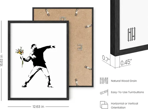 Miniatura 3 de HAUS AND HUES Banksy Flower Thrower Arte de Pared - Impresión de Arte Pop Graffiti Moderno para Hogar y Dormitorio, Perfecto para Entusiastas
