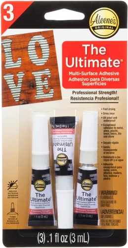 Aleene's Adhesivo para múltiples superficies, pegamento de fuerza profesional, fuerte adherencia, secado rápido, resistente a los rayos UV y al