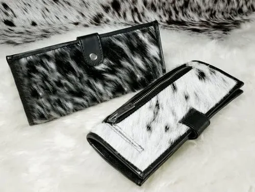 Miniatura 9 de NGF Cartera de cuero de vaca con cremallera para mujer, bolso de mano de cuero real en cartera, bolso organizador de bolso para mujer