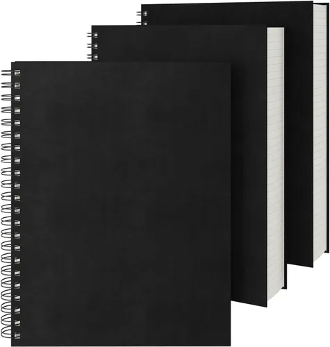 Miniatura 9 de EUSOAR Cuadernos para el trabajo, 1 paquete A4 de 8.3 x 11.2 pulgadas, tapa dura, rayado en espiral con renglones universitarios, 240 páginas