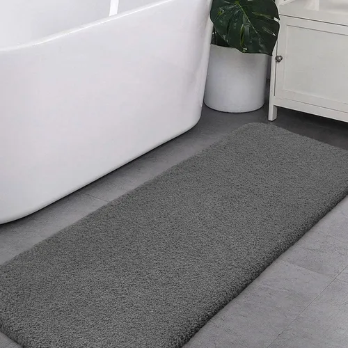 Miniatura 8 de VANZAVANZU Alfombras de Baño Antideslizantes Ultra Suaves Absorbentes de Microfibra Esponjosas Gruesas Alfombras de Baño Lavables a Máquina Gris