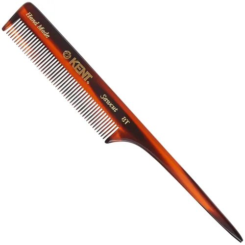 Kent Peines de cola de rata 8T para peinar y seccionar, peine de dientes finos hechos a mano para trenzar el cabello y peinar para mujeres, corte de