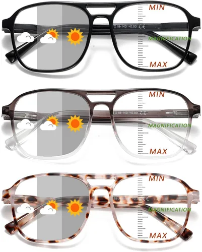 Miniatura 9 de Gafas de lectura de aviador para mujeres, hombres y hombres, bloqueo de luz azul, para lectura de computadora, estilo polit, gafas de moda