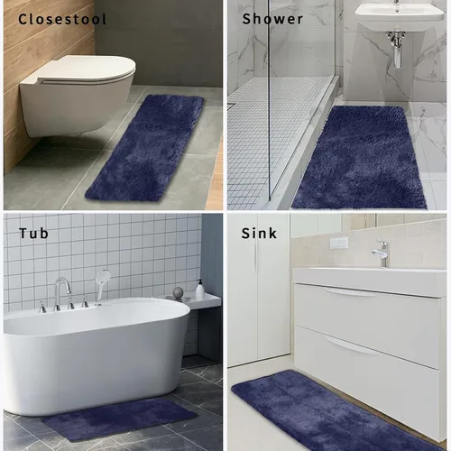 Miniatura 5 de FIFU Alfombra de baño de 24 pulgadas de ancho x 60 pulgadas de largo, tapetes de baño para baño, dormitorio y cocina, parte trasera de látex de goma