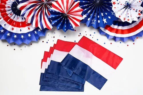 Miniatura 3 de The Dreidel Company Banderines de bandera estadounidense – Decoración patriótica de bandera de Estados Unidos para el 4 de julio, grande, rojo
