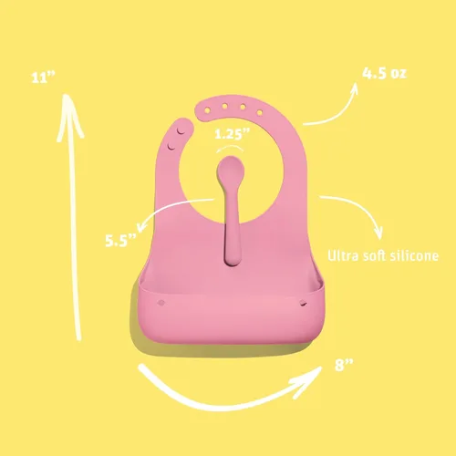 Miniatura 2 de Avanchy Baberos de silicona para bebé, impermeables, ajustables, sin BPA, juego unisex suave para niños pequeños con cuchara a juego