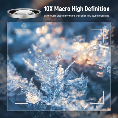 Miniatura 4 de NEEWER 2 en 1 Lente gran angular de 18mm y lente macro 10x con tubo de extensión, adaptador de montura bayoneta y paño de limpieza, solo compatible