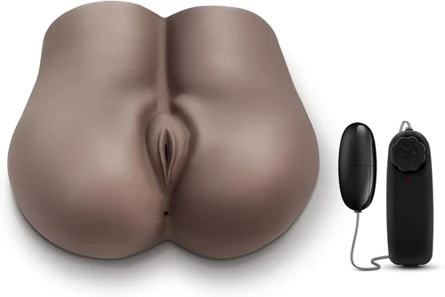 Miniatura 5 de Blush Fuck Me Deep - Masturbador realista de tamaño real de 10 libras de muñeca sexual marrón con coño y culo, textura acanalada, vibraciones