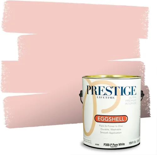 Miniatura 255 de Prestige Paints E100-T-SW6591 Pintura exterior e imprimación en uno, 1 galón, plano, combinación comparable de Sherwin Williams Amaryllis, 1 galón