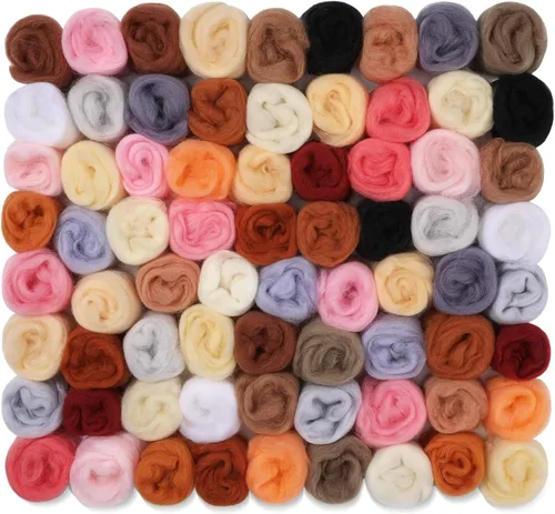 Miniatura 8 de Mayboos 30 colores de lana para fieltro de aguja, lana de fieltro de aguja, fieltro de lana de bricolaje, fieltro de aguja de lana para fieltro