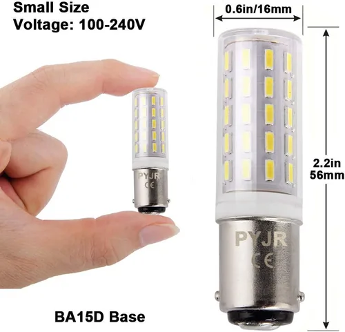 Miniatura 2 de Ba15d - Bombilla LED para máquina de coser de 5 W, base de bayoneta de doble contacto, bombilla halógena de repuesto T3/T4/C7/S6, AC100V-240V, luz