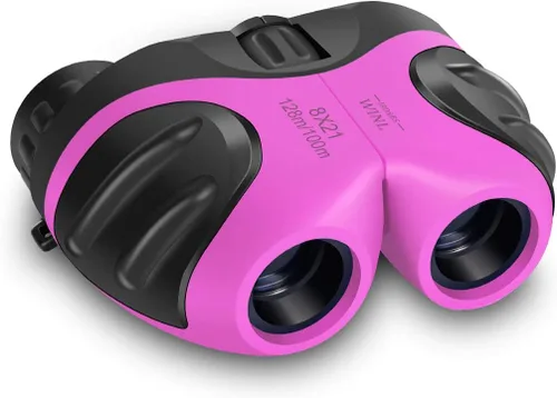 Miniatura 9 de Regalos de Pascua para niños de 3 a 12 años, VNVDFLM binoculares compactos 8x21 a prueba de golpes verdes para observación de aves, telescopio