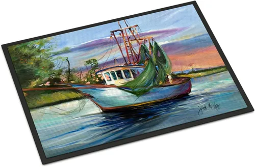 Miniatura 195 de Caroline's Treasures JMK1017JMAT - Tapete de caza de rana garza azul, 24 x 36 pulgadas, tapete para puerta delantera, interior y exterior