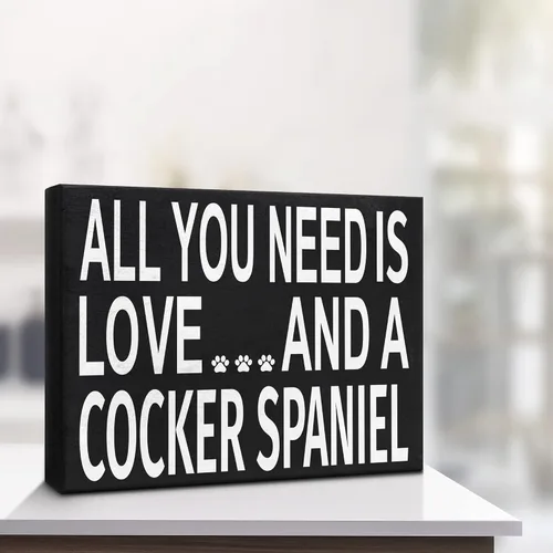 Miniatura 5 de Letrero de madera All You Need Is Love and a Cocker Spaniel, regalo de decoración del hogar para amantes del cocker spaniel, fabricado en Estados