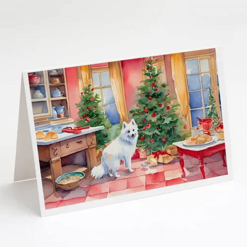 Miniatura 114 de Caroline's Treasures DAC3884GCA7P Paquete de 8 tarjetas en blanco de Navidad con galletas de husky siberiano Tarjetas de felicitación con sobres