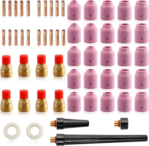 Miniatura 6 de 68 unids TIG Antorcha Consumibles Accesorios KIT para Antorcha de Soldadura TIG PTA DB SR WP 17 18 26 Tapa Trasera/Cuerpo Collet/Boquilla de Alúmina