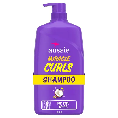 Aussie Miracle Curls Champú para cabello rizado con aceite de coco, sin parabenos, 26.2 onzas líquidas