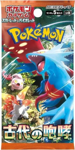 Paquete de 1 juego de cartas Pokemon TCG Japanese Scarlet & Violet SV4K Ancient Roar Booster (5 cartas por paquete)
