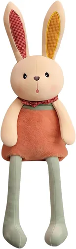Conejito de peluche de 17 pulgadas, orejas y piernas extraíbles, lindo conejo, juguete de peluche suave para niñas o bebés