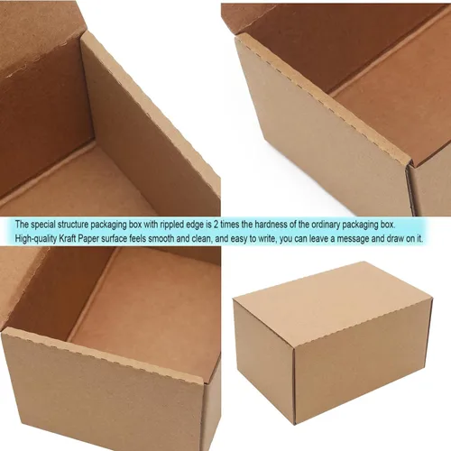 Miniatura 3 de Paquete de 10 cajas de envío pequeñas de 6 x 4 x 3 pulgadas, cajas de cartón corrugado pequeñas reciclables para envíos, cajas de embalaje