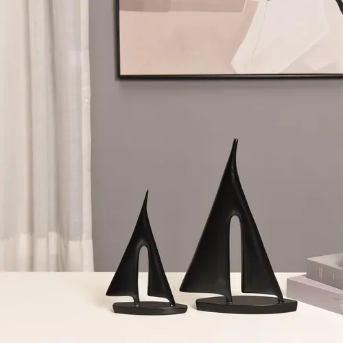 Miniatura 7 de Saysmile Esculturas modernas para decoración del hogar, adorno de decoración de velero, decoración de estatua de barco, esculturas artísticas