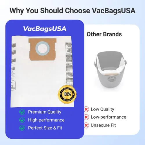 Miniatura 3 de Paquete de 10 bolsas de repuesto para recolección de polvo de eficiencia estándar para Shop-Vac tipo H, 90671, 9067100, 9067108, 9067111, 9067127