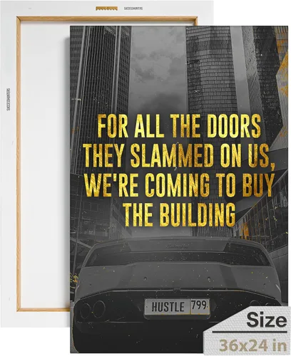 Miniatura 69 de Arte de pared motivacional para la oficina, lienzo de arte de súper auto, decoración automotriz inspiradora para los amantes de Porsche Sportscar