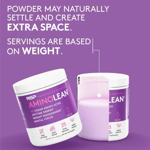 Miniatura 9 de RSP NUTRITION AminoLean Polvo Natural de Pre-Entreno, Energía de Aminoácidos Sin Sucralosa Sin Colorantes Artificiales, BCAAs Veganos y Control