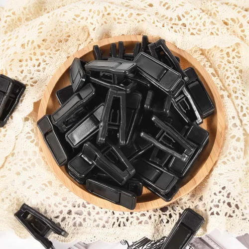 Miniatura 8 de KISEER Juego de 40 clips de plástico para colgar bebés de línea delgada para colgar ropa de terciopelo (negro)