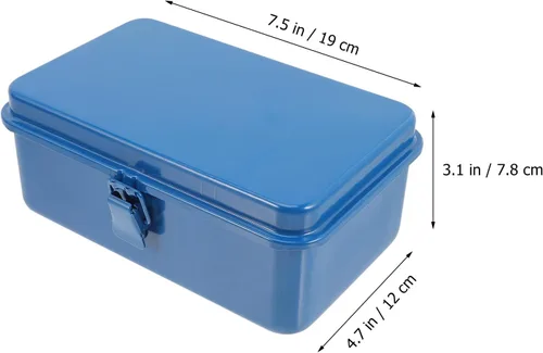 Miniatura 3 de DOITOOL Pequeña caja de herramientas - Caja metálica de almacenamiento de herramientas con organizador para herramientas de coche/hogar, clavos