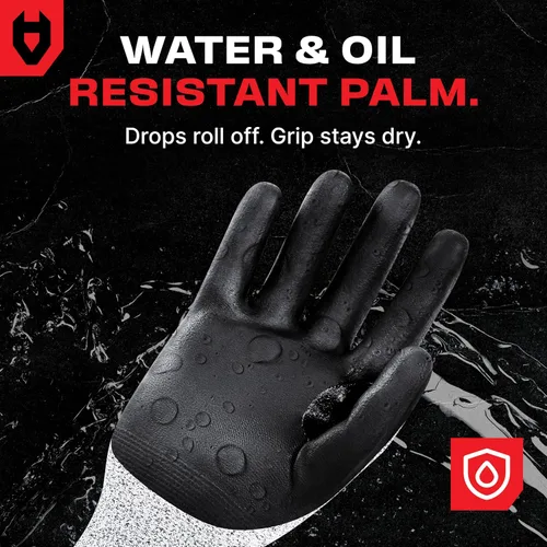 Miniatura 9 de NoCry Guantes de trabajo resistentes a cortes profesionales para hombres y mujeres con agarre firme y palmas impermeables — Puntas táctiles y pulgar
