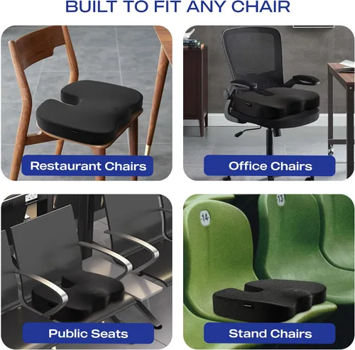 Miniatura 7 de Skechers Cojín de Espuma Viscoelástica para Asiento, Cojín para Silla de Oficina para Alivio del Dolor de Coxis, Almohada para Glúteos para Silla