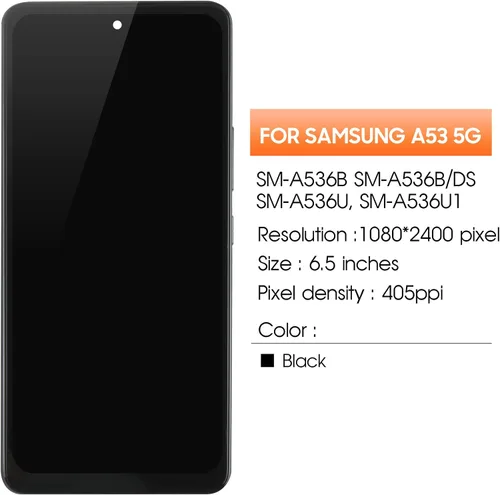Miniatura 2 de Incell - Pantalla para Samsung Galaxy A53 5G, repuesto para Samsung A536, pantalla LCD SM-A536B, SM-A536U, SM-A536E pantalla táctil digitalizador