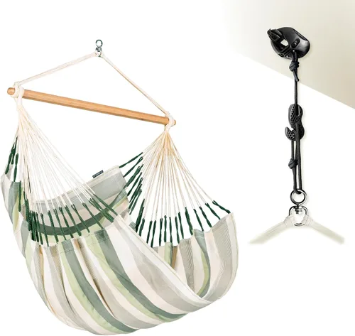 Miniatura 19 de LA SIESTA® - Silla Hamaca Columpio XL King Domingo - Silla Hamaca Colgante Resistente a la Intemperie y a los Desgarros - Silla Hamaca Columpio