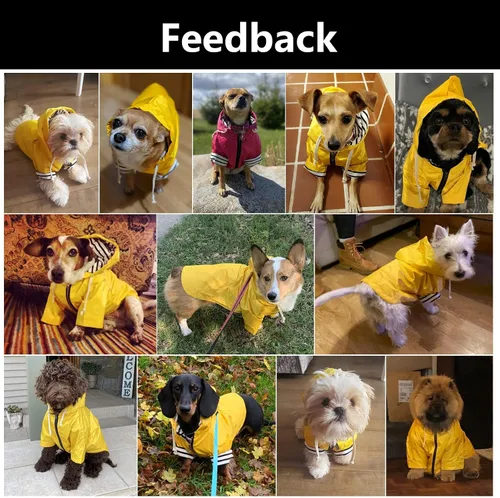 Miniatura 5 de Chaqueta impermeable para perros, impermeable, para razas pequeñas y medianas, cierre de cremallera, bolsillo de almacenamiento, agujero para arnés