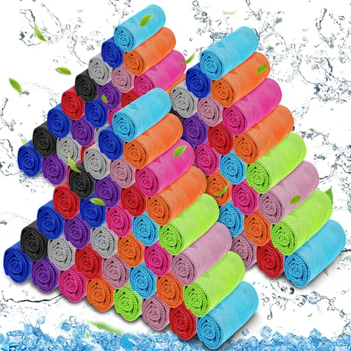 MENOLY Paquete de 120 toallas refrescantes para el cuello, toalla de microfibra suave para entrenamiento, para deportes, gimnasio, yoga, campamento,