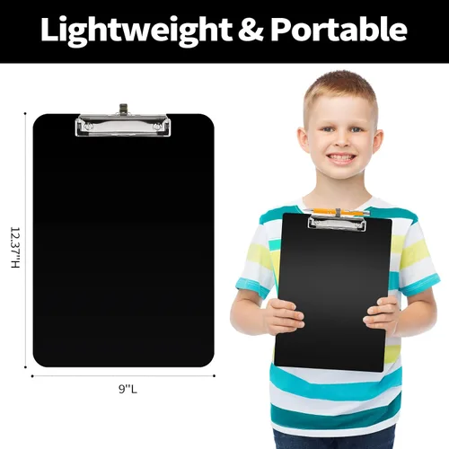 Miniatura 4 de Sooez Portapapeles de plástico con soporte para bolígrafo, [10% más grueso] Tableros de clip de 8.5 x 11 pulgadas con clip de perfil bajo, lindo