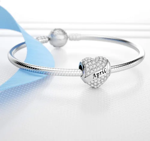 Miniatura 2 de Abalorio Dalaran de plata de ley 925 con forma de corazón, para brazalete, feliz cumpleaños, para mujer