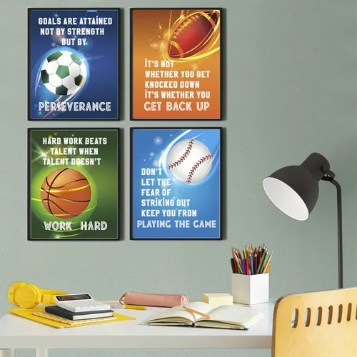 Miniatura 2 de Póster deportivo de frases motivacionales, cita deportiva, inspiradora, arte de baloncesto, fútbol, béisbol, fútbol, para dormitorio, sala