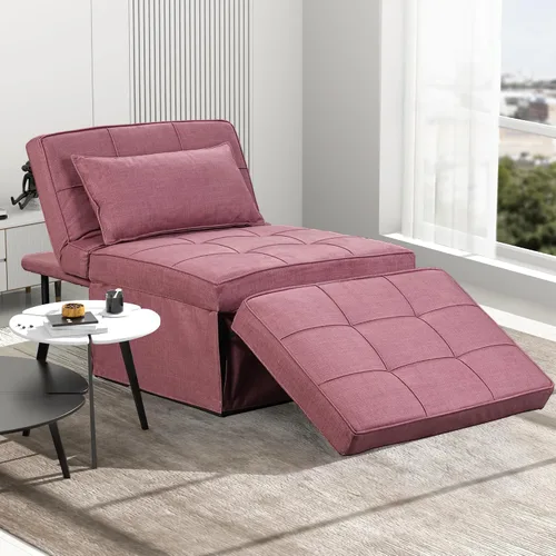 Miniatura 14 de Sofá cama plegable y multifuncional 4 en 1: otomana, cama para invitados moderna con silla reclinable ajustable para habitación pequeña o apartamento
