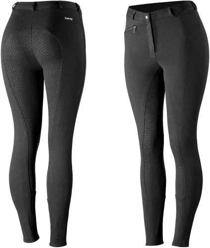 Miniatura 5 de HORZE Active - Pantalones de asiento completo con agarre de silicona para mujer Cintura de tiro medio con bolsillo frontal
