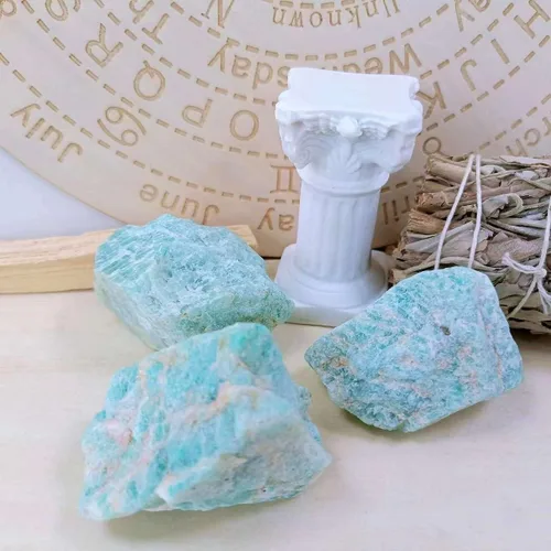 Miniatura 3 de LAIDANLA 1 libra 2" Piedras en Bruto Naturales de Amazonita Cristales Grandes Crudos a Granel Piedras Preciosas Curativas para Sanación Reiki