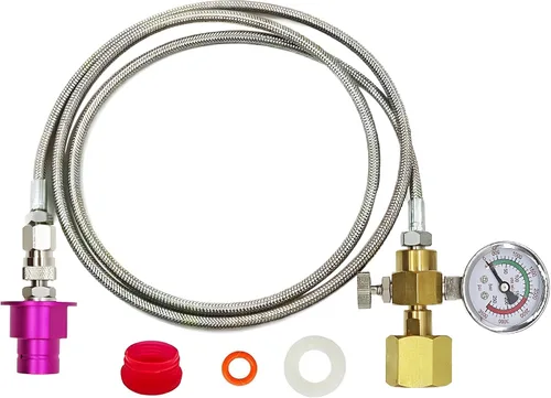Miniatura 9 de Adaptador de CO2 para máquina de soda con manguera de 60 pulgadas, conector de tanques de CO2 para fabricante de soda lleno directamente de tanque