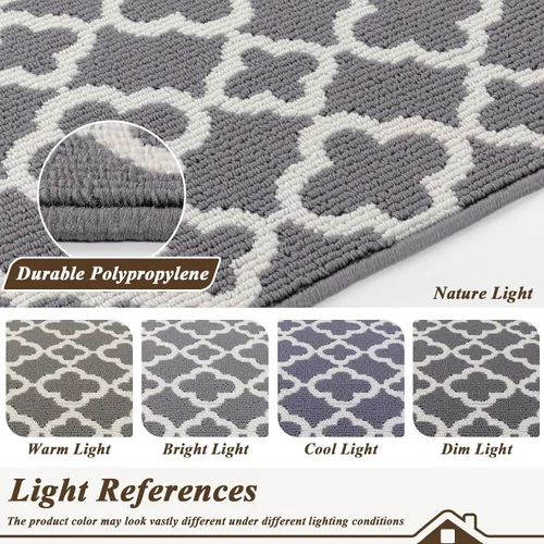 Miniatura 8 de U'Artlines Tapete para puerta de interior de 2 x 3 pies, antideslizante, lavable, resistente a la suciedad, absorbente, de bajo perfil, para puerta