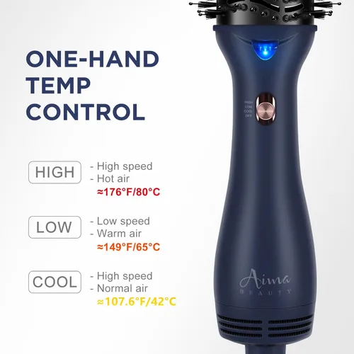 Miniatura 7 de Aima Beauty - Secador de pelo y cepillo voluminizador de un solo paso, herramienta de peinado de cabello, alisador de cerámica, rizador, moldeador