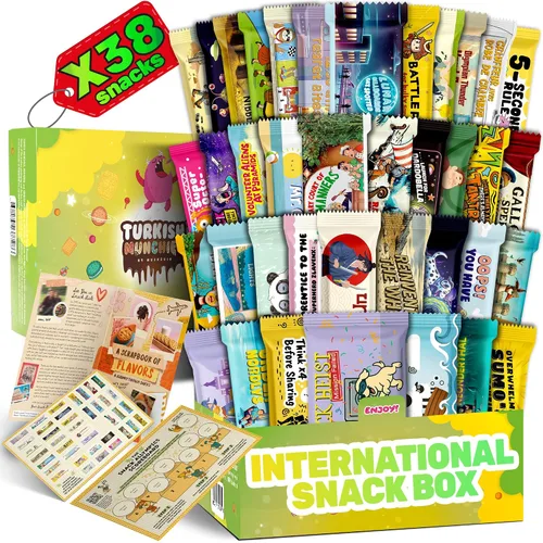Miniatura 10 de Caja de Aperitivos Internacional, Experiencia Única con Dulces y Golosinas Exóticas Universales de Todo el Mundo, Alimentos Extranjeros Listos