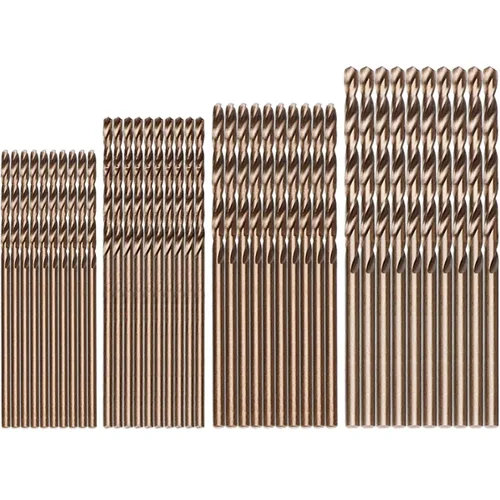 Miniatura 12 de Juego de 19 brocas métricas de cobalto M35, 0.039 in a 0.394 in (incrementos de 0.020 in), brocas helicoidales con acabado bronce, punta piloto