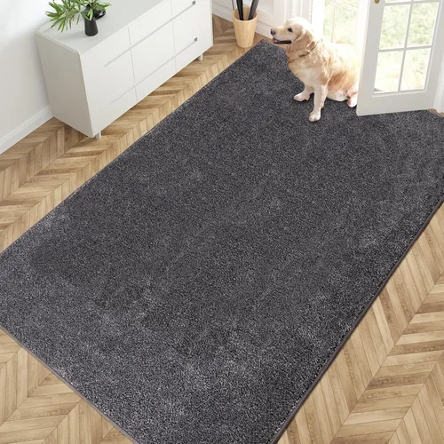 Miniatura 63 de PURRUGS Alfombra de área de fácil cuidado de 4 x 6 pies, antideslizante, lavable a máquina, tapete para puerta de perro, resistente a las manchas